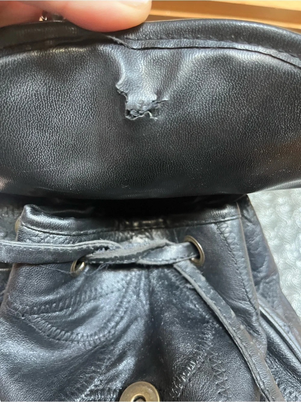 Classic Black Leather Everyday Backpack